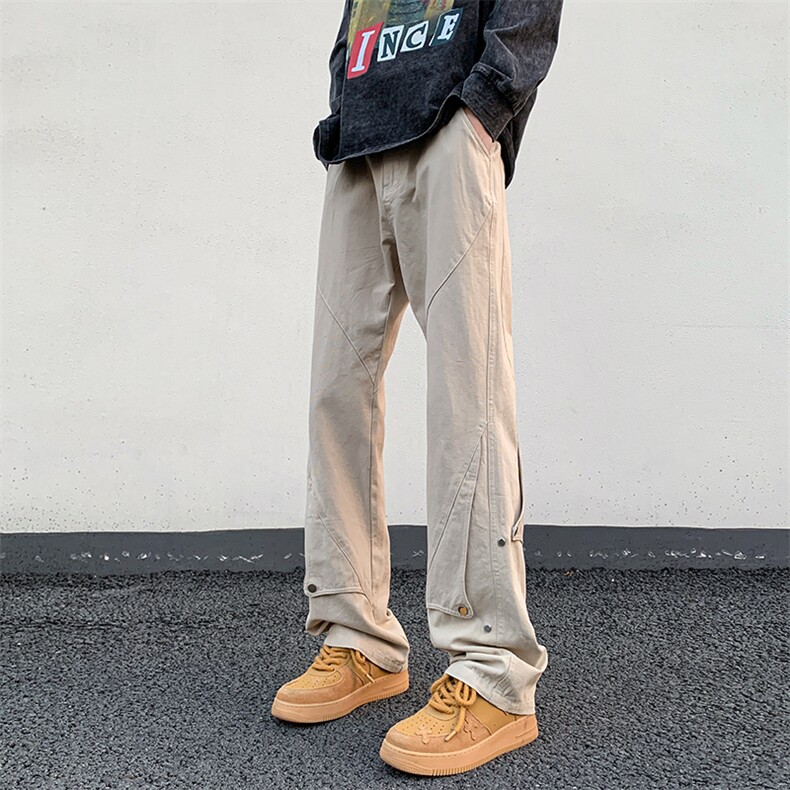 港风 美潮INS小众微喇休闲裤长裤A014-DY2311-P65控88图片