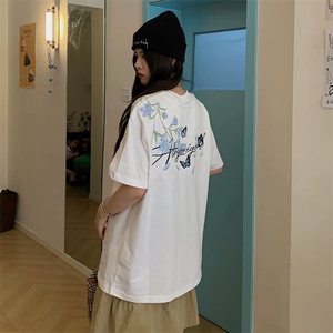 万针全刺绣解构设计260克重磅双纱纯棉高品质美式高街短袖T恤特35图片