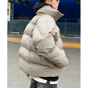 灰色新款棉衣外套男2025冬季保暖面包服cleanfit宽松美式立领棉服图片
