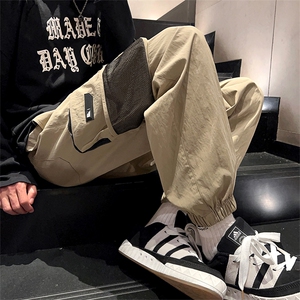 24春款纳米皱工装裤休闲裤束脚裤男KP204 P55图片