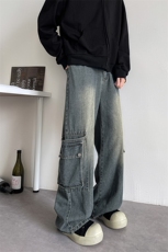 秋季新款2025牛仔裤男大口袋工装痞帅美式复古裤子-A1429TP55控88，男装牛仔裤，电商B241