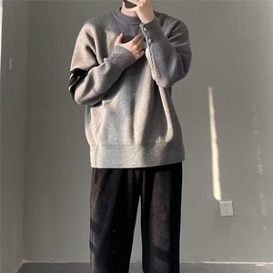 JY293-P61 复古老钱风松弛感半拉链毛衣圈圈纱立领针织毛衫  网图图片