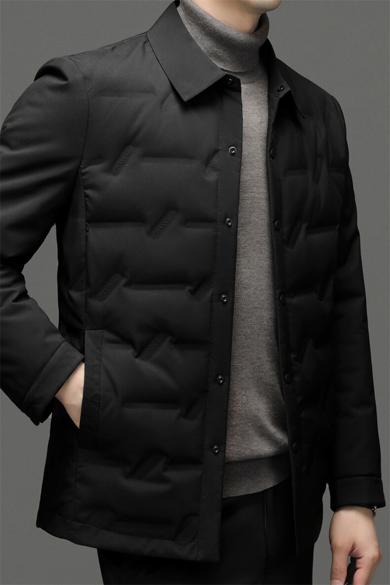 QC8013钱塘2020-2冬季厚款商务休闲翻领中年男士羽绒服P175,男装羽绒服,钱塘207-2