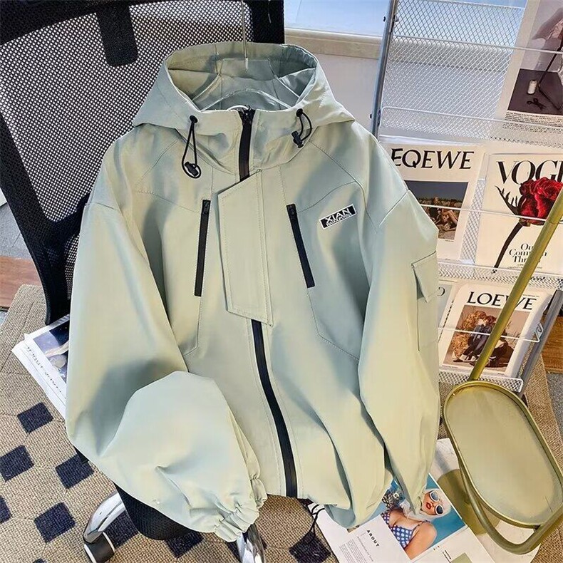 春季美式冲锋衣男款潮流百搭连帽机能潮牌ins工装夹克外套J901图片