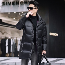 高品质连帽长款90白鸭绒羽绒服外套中青年男装加厚羽绒服大衣，男装羽绒服，钱塘723