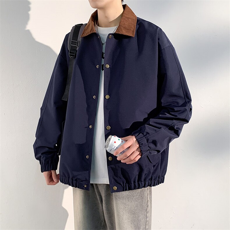 男士外套春秋季休闲潮牌翻领男2026新款撞色夹克上衣薄HS8522-P70,男装夹克,星座1206（原A206）