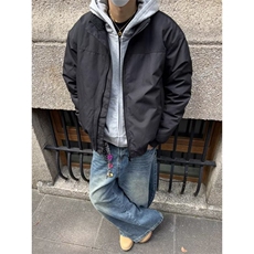 宽松型棒球服美式复古外套男春秋款小众飞行员工装夹克长袖潮翻领，男装夹克，星座506A