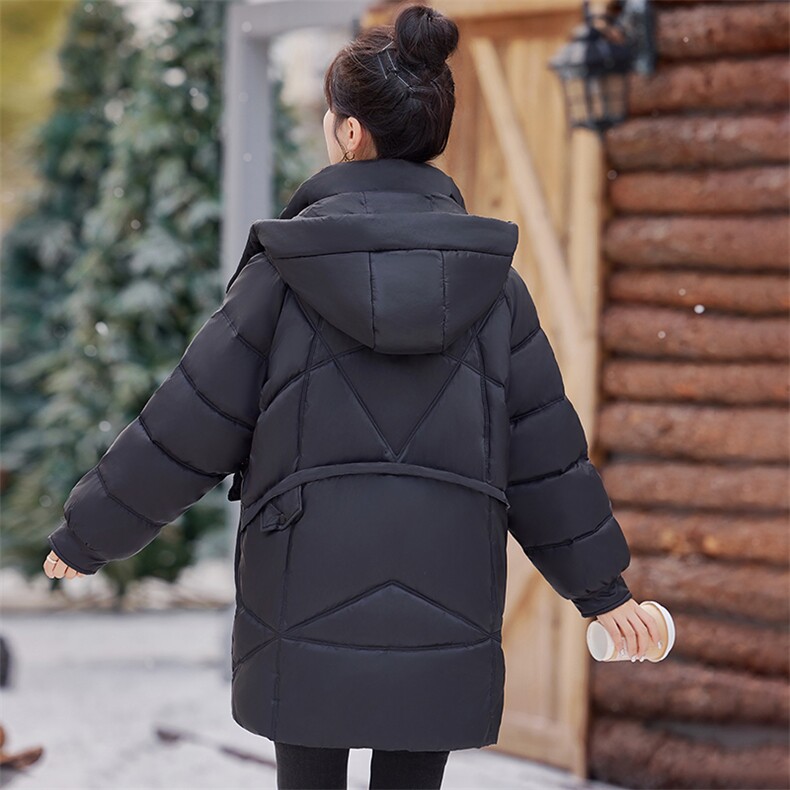 （现货）时尚气质棉服冬新款女百搭宽松韩版连帽不可拆加厚外套女,女装棉衣/棉服,韩蔻秀