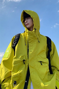 8XL-M特大码冲锋衣防水宽松工装风男夹克外套JK1306P90控118图片
