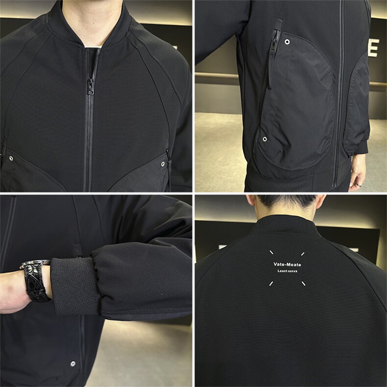 703-C15-P90秋冬男士拼接立体大口袋棒球领夹克衫外套加棉P105,男装夹克,星座703-1
