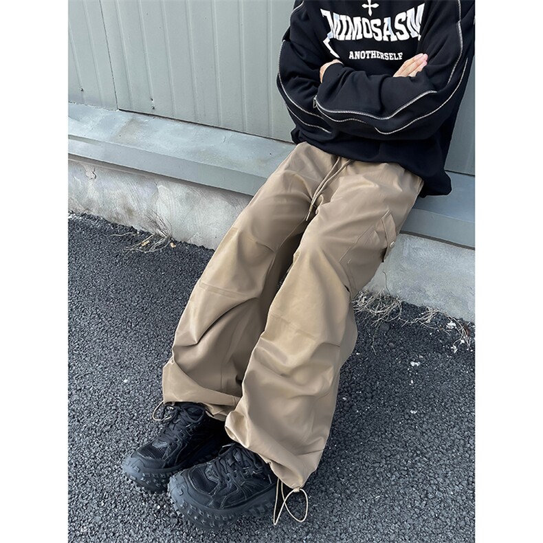秋季新款港风美式高街ins潮牌纯棉阔腿拖地休闲裤男潮ZK3832-P45,男装休闲裤,星座313A(原308A-2)