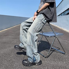 潮流ins百搭牛仔裤气质夏季潮男青春流行中腰长裤时尚日系，男装牛仔裤，星座716-4