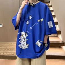 华夫格t恤男短袖男大码五分袖酒店风HT73115-P22，男装T恤，电商A040