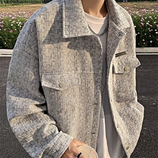 美式复古高街小香风外套男春秋款潮牌高级感小众情侣千鸟格子夹克，男装Polo衫，星座1210-1