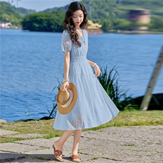 2026年夏季休闲/淑女女士收腰裙，女装连衣裙，衣布洛