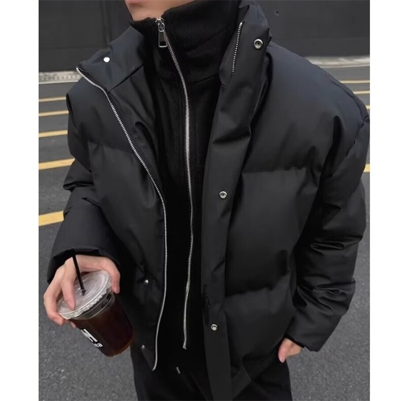 立领棉服2025新款修身短款假两件外套设计感纯色棉衣MF433-P88图片