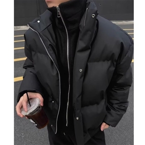 立领棉服2025新款修身短款假两件外套设计感纯色棉衣MF433-P88图片