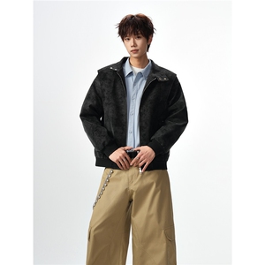 1506/Q3700/P65外套男款春装古着飞行夹克痞帅解构机车棒球服图片