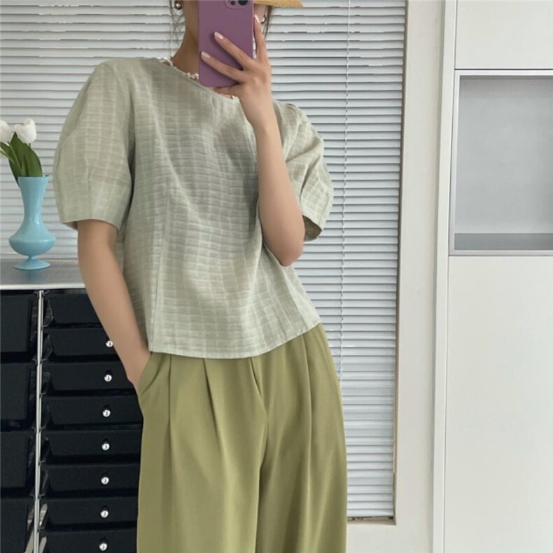 夏季韩版小衫，其它，红糖