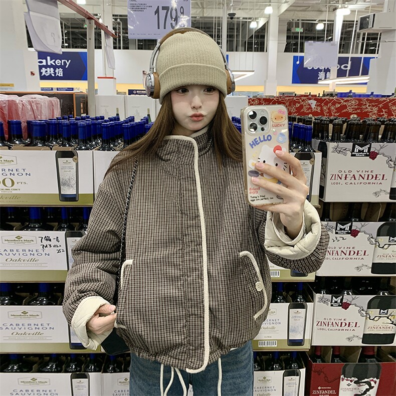 现货2025冬季新款绗棉正反两穿休闲外套203-8818-P175-K268,女装棉衣/棉服,浪娴服饰