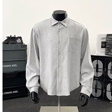 EB55-P62休闲日系复古衬衫男士长袖春夏季痞帅灰色内搭男装衬衣，男装衬衫，电商B323A