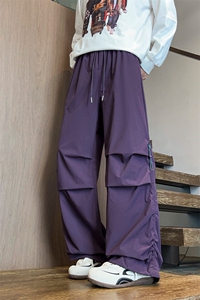 春季新款男女同款伞兵裤直筒弯刀休闲裤DSA157B-K2603-TP38图片