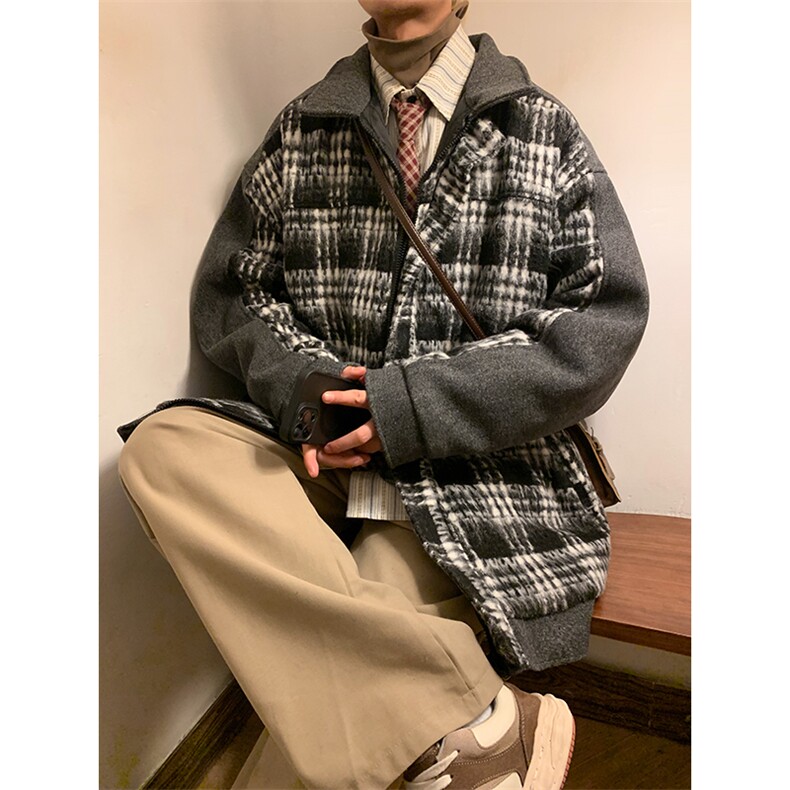 痞帅棉衣毛呢外套加厚夹克棉袄港风棉服日系1016-1W87P128K158,男装夹克,星座1016-1（原电商B408-1）