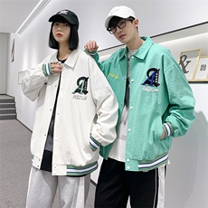 秋装新品休闲夹克情侣款2023中性风男女同款棒球服外套8007-P85，男装夹克，电商A441-1