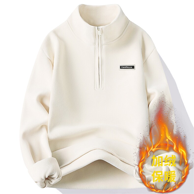 秋冬季新款男士套头半拉链卫衣百搭加绒加厚奥利绒外套7217-P42元图片