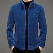 21冬季羊毛颗粒绒男士皮毛一体保暖休闲气质立领外套MJ2003-P265，男装夹克，电商B212（原钱塘6029）