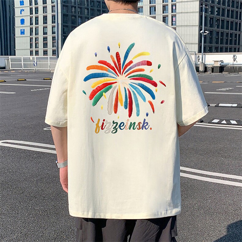T829港风潮牌高街美式短袖T恤男夏季新款宽松半袖ins重磅纯棉体恤图片
