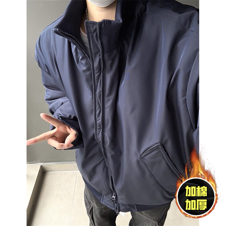 棉衣5W件现货冬季美拉德立领飞行夹克廓形高街棒球服加棉加厚外套，男装夹克，电商A486