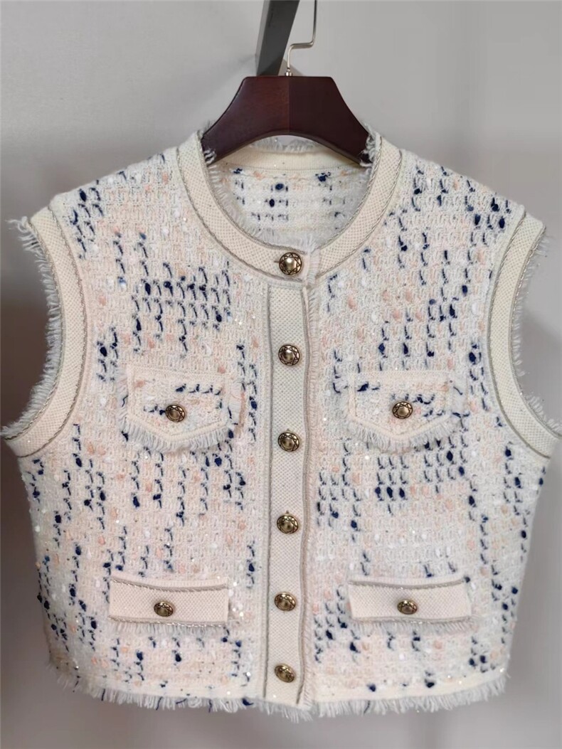 春秋轻奢高级感小香风开衫小众设计感上衣短款女，女装针织衫/毛衣，米田羊绒