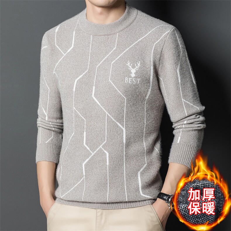 2023年新款男士加绒毛衣P76,男装针织衫/毛衣,电商D223-1