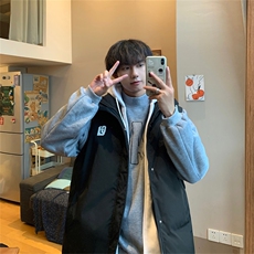 特75限128连帽马甲男女情侣假两件外套棉衣MJM326，男装棉衣，电商B370