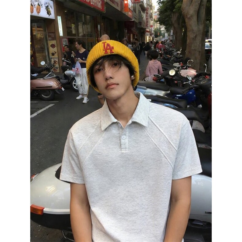 D202-P342026夏季新款解构拼接空气层短袖POLO衫，男装T恤，电商B323A