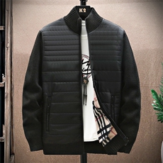 品质好秋冬季新款男士休闲立领毛衣外套百搭加绒棉服8917-P50，男装针织衫/毛衣，星座1706
