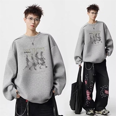 印花秋冬卫衣男秋季韩版新款圆领宽松上衣chic港风潮流w3322p38，男装卫衣，电商D315