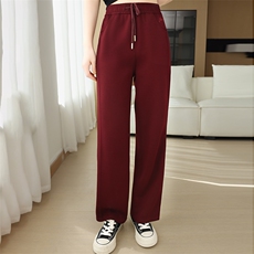 2025新款宽松阔腿休闲裤运动卫裤女士直筒长裤，女装休闲裤，鹏源羊绒