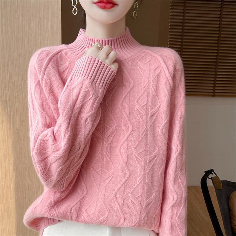秋季新款时尚百搭通勤简约软糯舒适羊毛衫女士，女装羊毛衫，琳尚羊绒