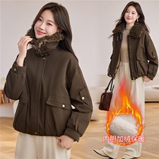 现货！现货！2025冬季女装新款加绒加厚棉衣棉服，女装棉衣/棉服，以桐