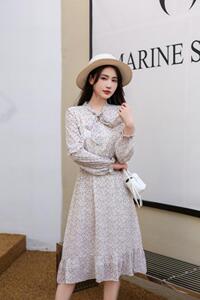 现货：夏季新款韩版修身碎花群图片
