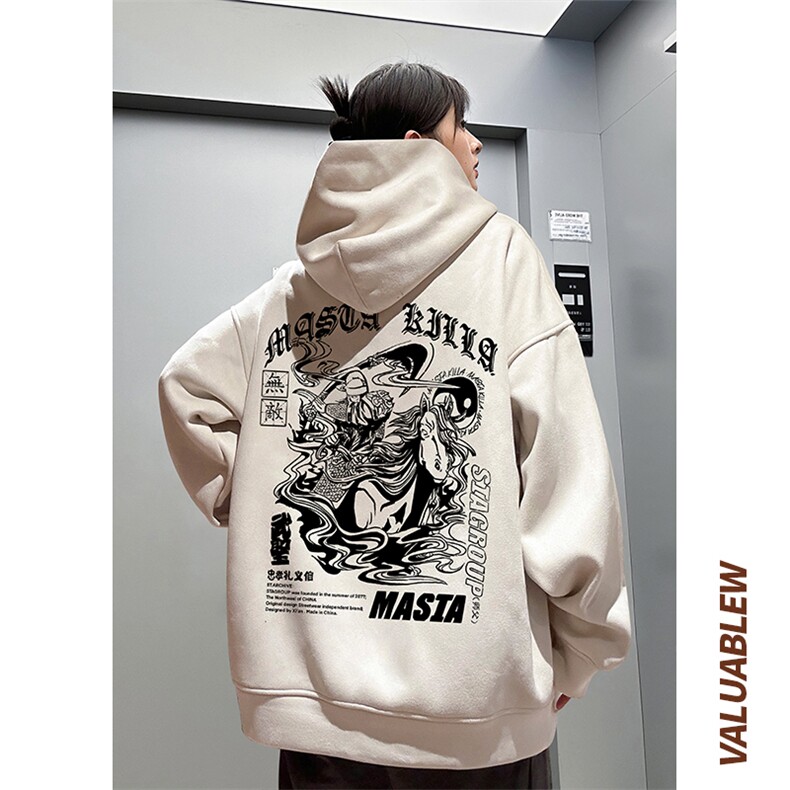 ！麂皮绒连帽卫衣直播品质重磅400克关公印花JL7039-P45控78,男装卫衣,星座508（原C305）