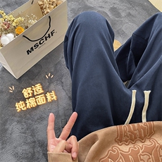 抗皱百搭宽松复古纯色直筒长裤K628特批35，男装休闲裤，星座718-1