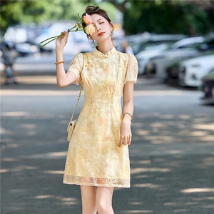 新中式国风连衣裙女2025夏新款高端轻奢精致刺绣气质显瘦旗袍裙图片