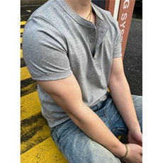 美式亨利领T恤sorona夏季短袖纯色透气户外运动休闲男上衣T7708，男装T恤，星座1116A（原606A-3）