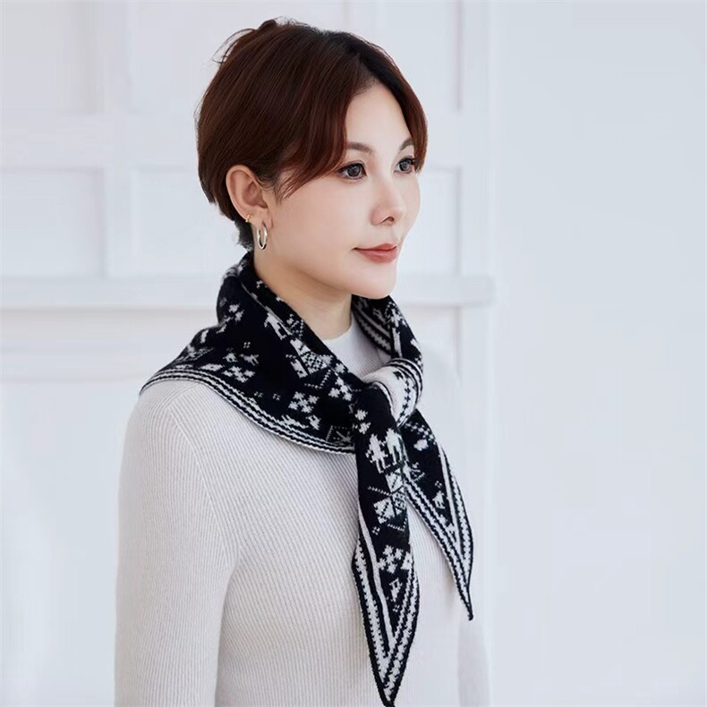 秋季新款针织围巾时尚百搭休闲风,饰品围巾,初婷羊绒