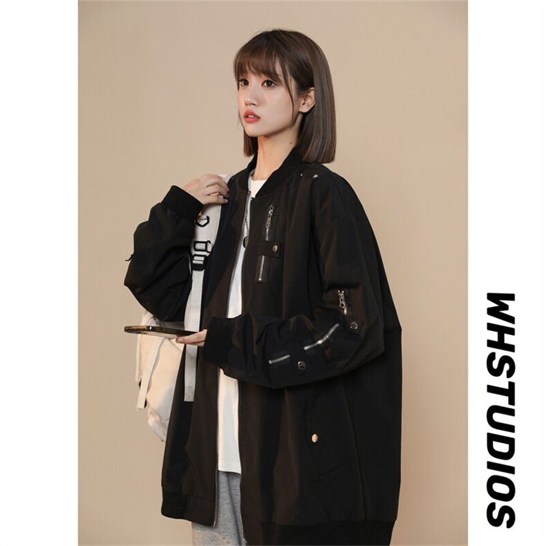 春秋款金属多拉链防水夹克棒球服X1213-DY149-P80图片