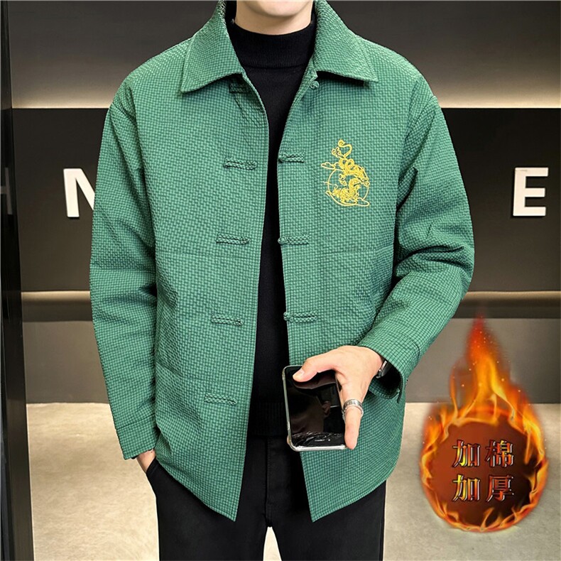MY865-P852025秋冬时尚男士新中式加棉加厚风刺绣棉衣,男装棉衣,星座507A（原星座306B-2）