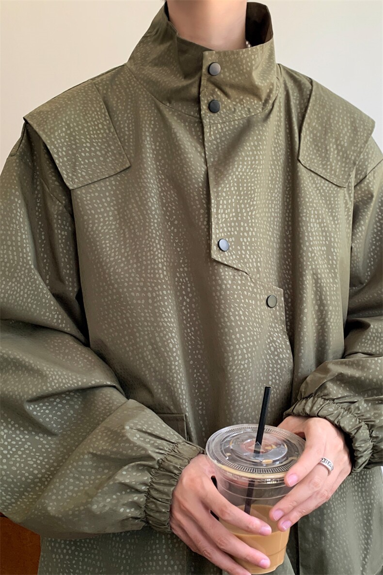 早秋~2024秋冬新款男士不规则门襟夹克潮牌外套JK555特P65控118,男装夹克,电商B220